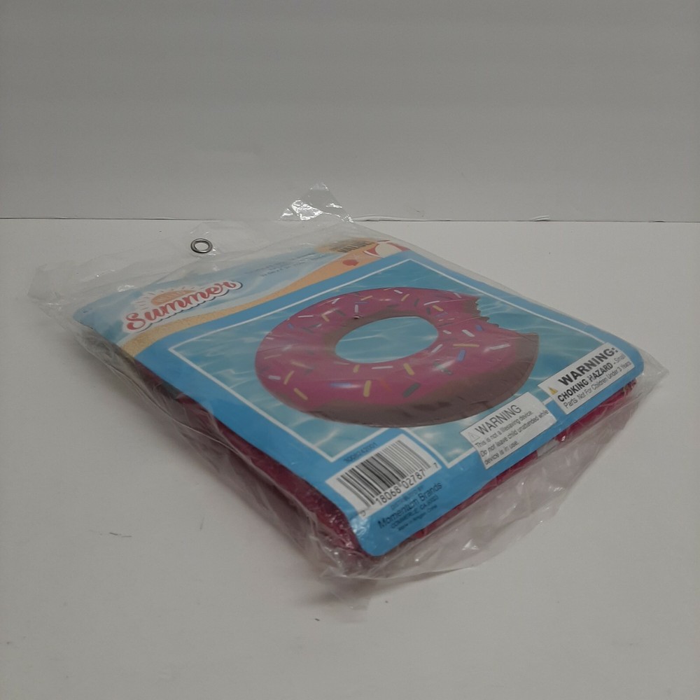 Inflatable Pink Sprinkle Donut Swimming Pool Float Ring 33.5inx8.3in