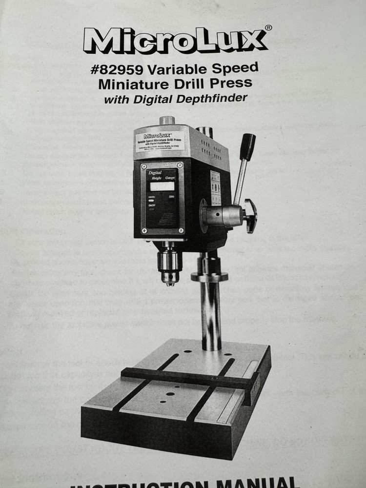MicroLux #82959 Variable Speed, Mini Drill Press with Depthfinder