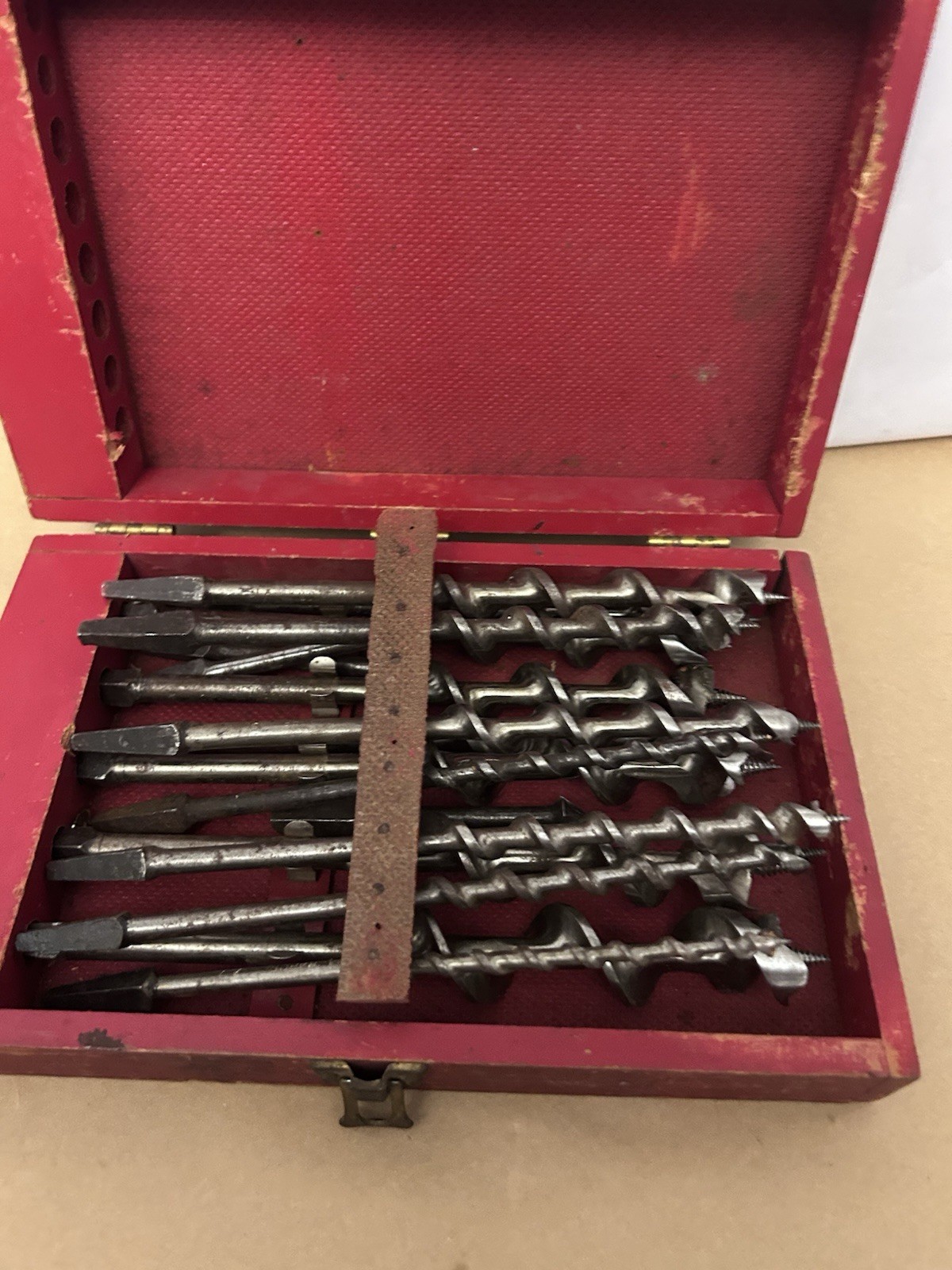VTG Acrabore Mass. Auger Drill Set Original Wooden Case Irwin