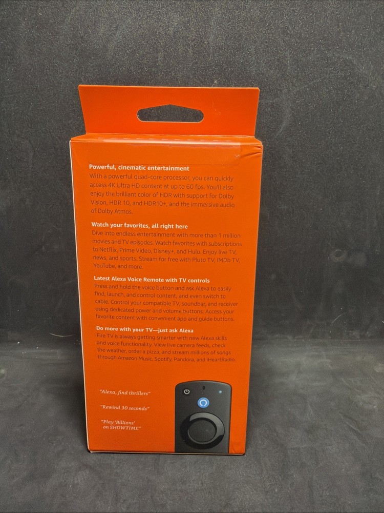 Amazon Fire 4K HDR Streaming Media Player - Black