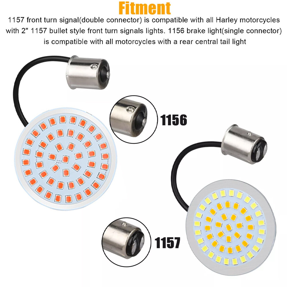 1156 & 1157 LED Turn Signal Light Blinker w/ Smoke Lens For Harley Electra Glide