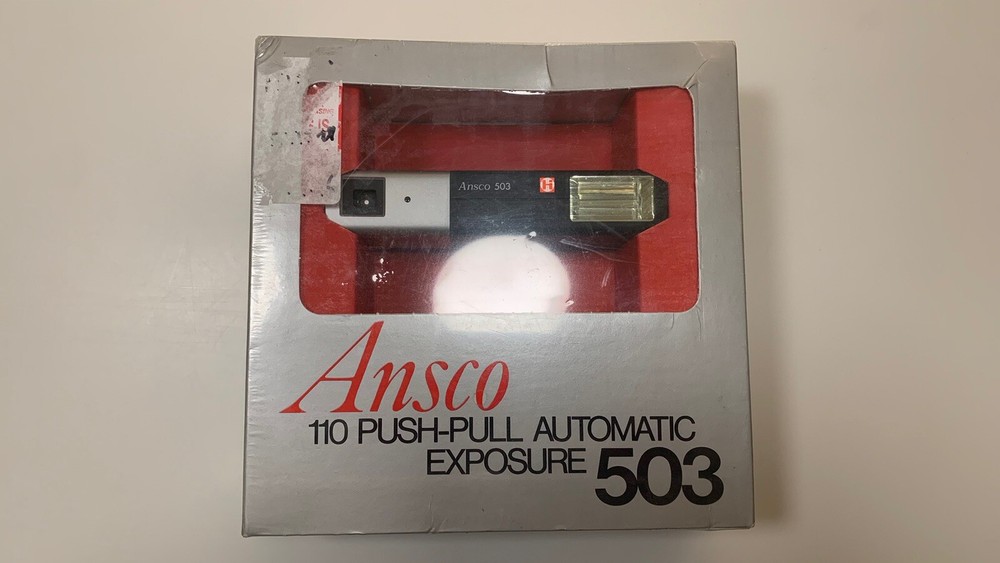 Ansco 503 110 Push-Pull Automatic Exposure W/Built in Flash Camera Vintage