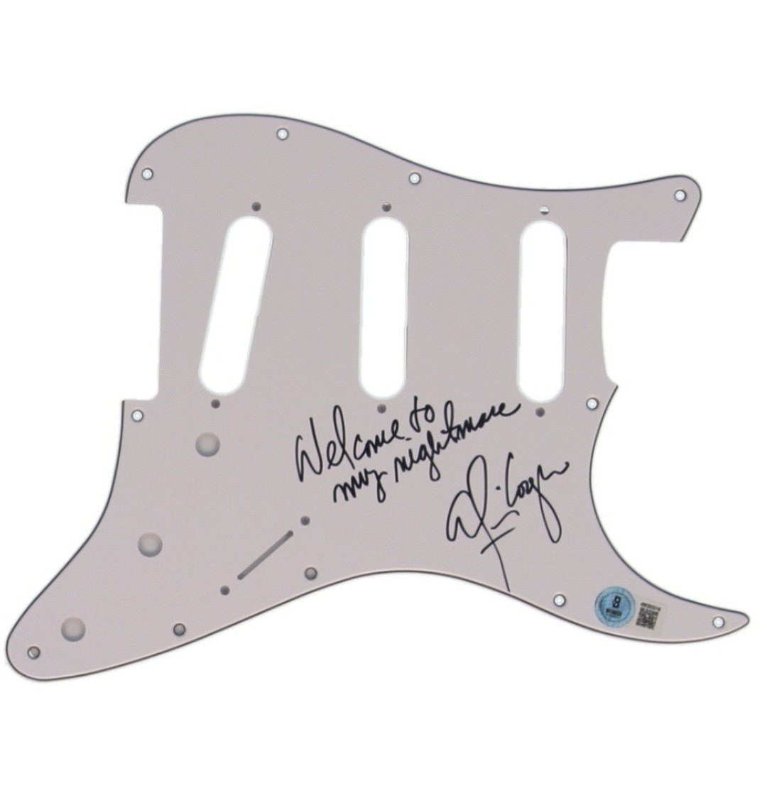 ALICE COOPER SIGNED ELECTRIC GUITAR PICKGUARD  BECKETT COA