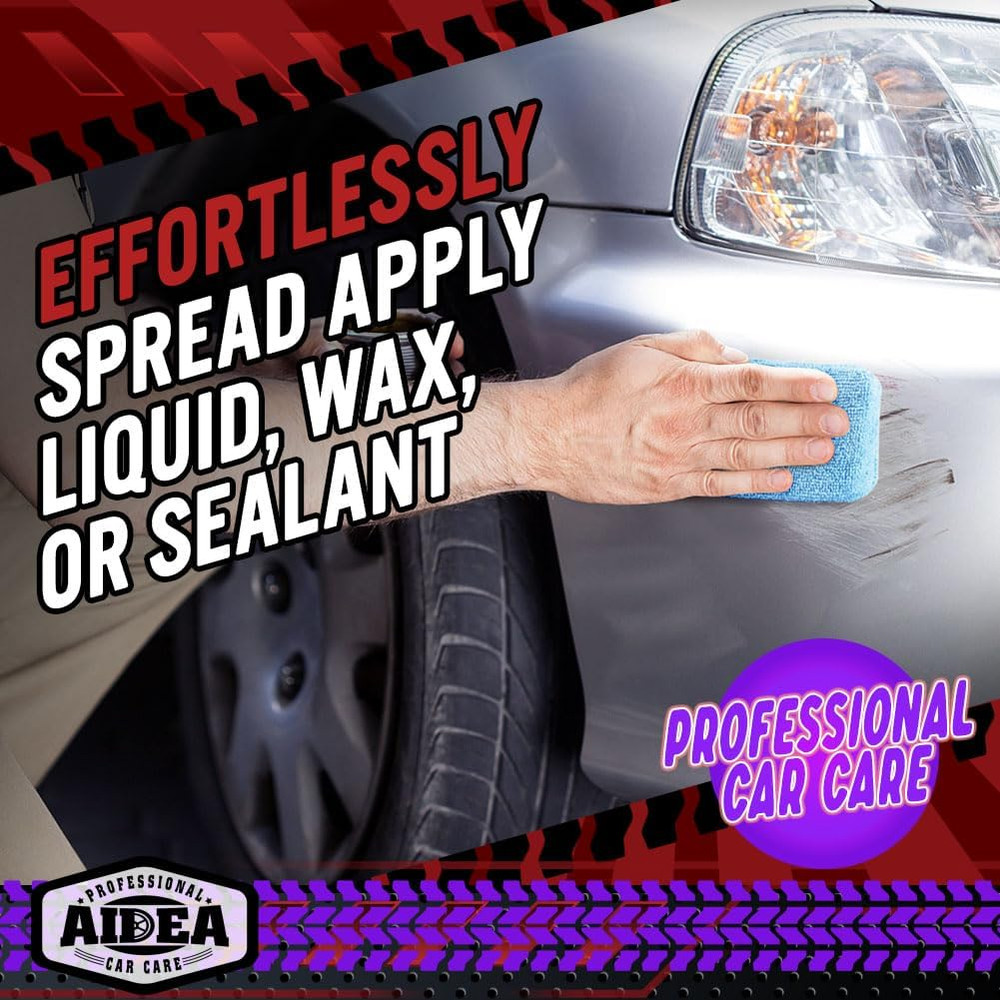 Microfiber Applicator Pad-8Pack, Car Wash Sponge, Premium Microfiber Sponge a...