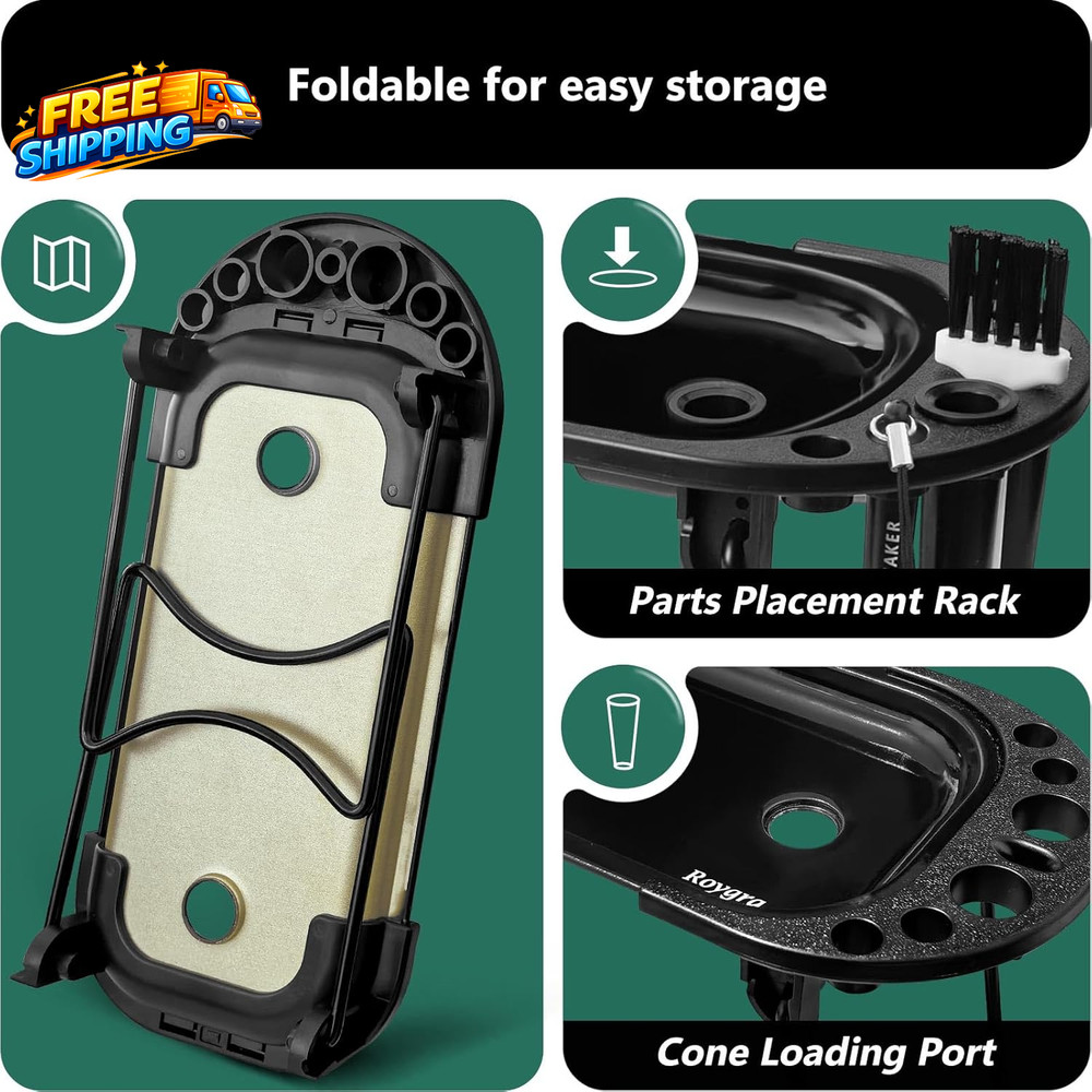 Foldable Rolling Tray Set with Cone Loader Cone Filler Roller - Pre Roll Machine
