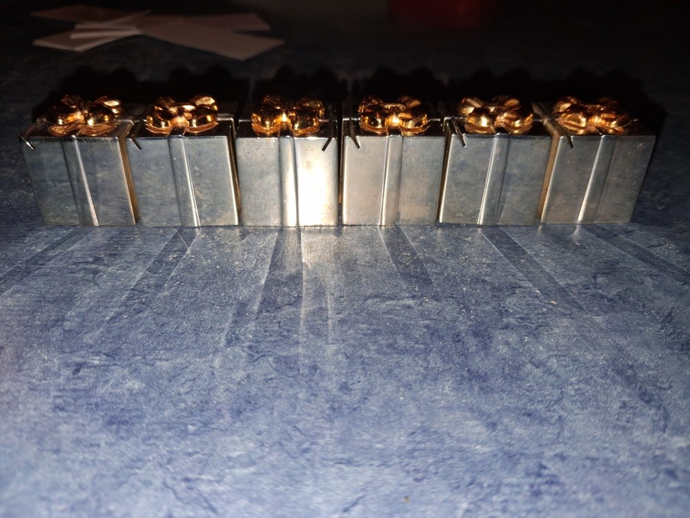 Vntg Godinger Silver Plated Place Card Holders Present Bow Set Of 6  W/ 8 cards