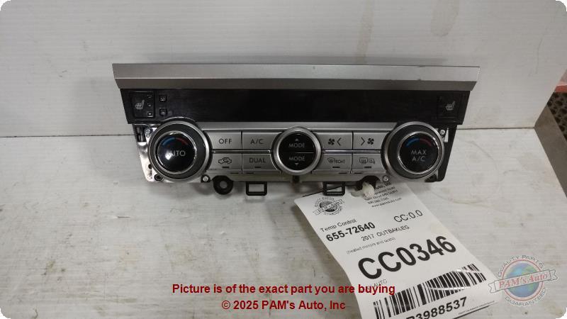 Used A/C Selector Switch fits: 2017 Subaru Legacy automatic temperature control