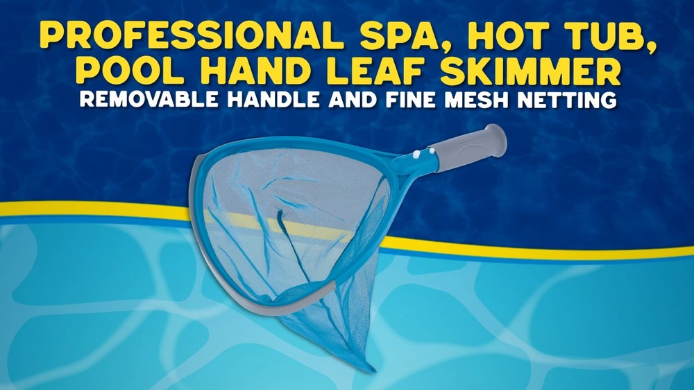 Professional Spa & Pool Leaf Skimmer Net - 9" Deep Ultra Fine Mesh, Grip Handle,