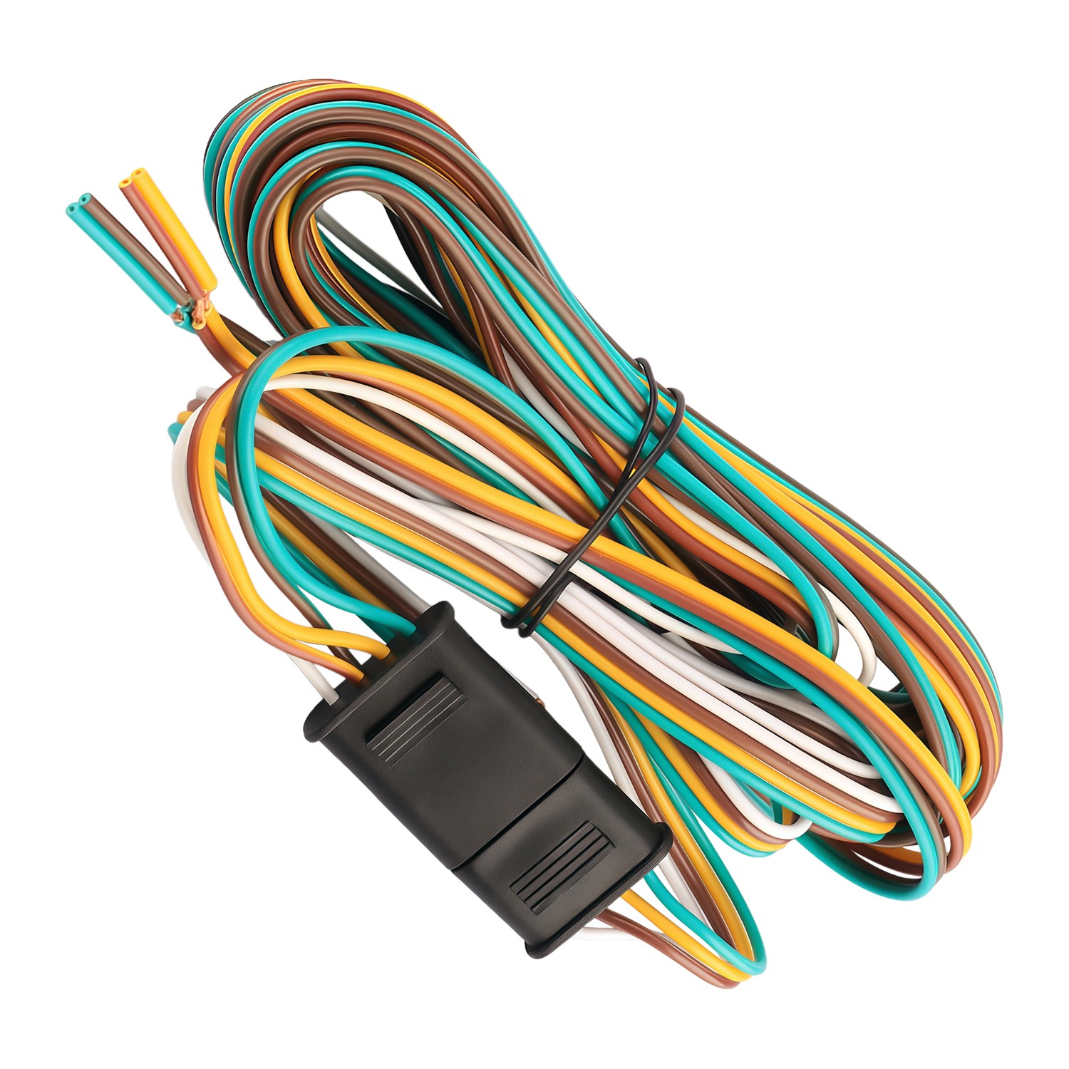 25' 4 Pin Flat Trailer Wiring Harness Kit Wishbone Style for Trailer Tail Lights