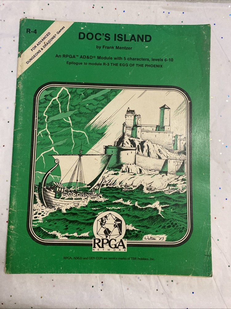 Doc's Island Advanced D&D RPGA VHTF Used TSR R-4 Module