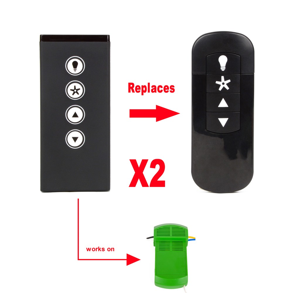 2pk Replacement Remote for Hunter Ceiling Fan Handheld Remote Control K6266-02
