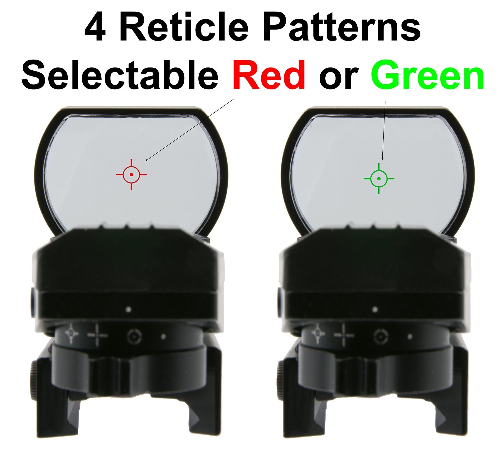 Survival Land Reflex Sight with 4 Selectable Red or Green Patterns