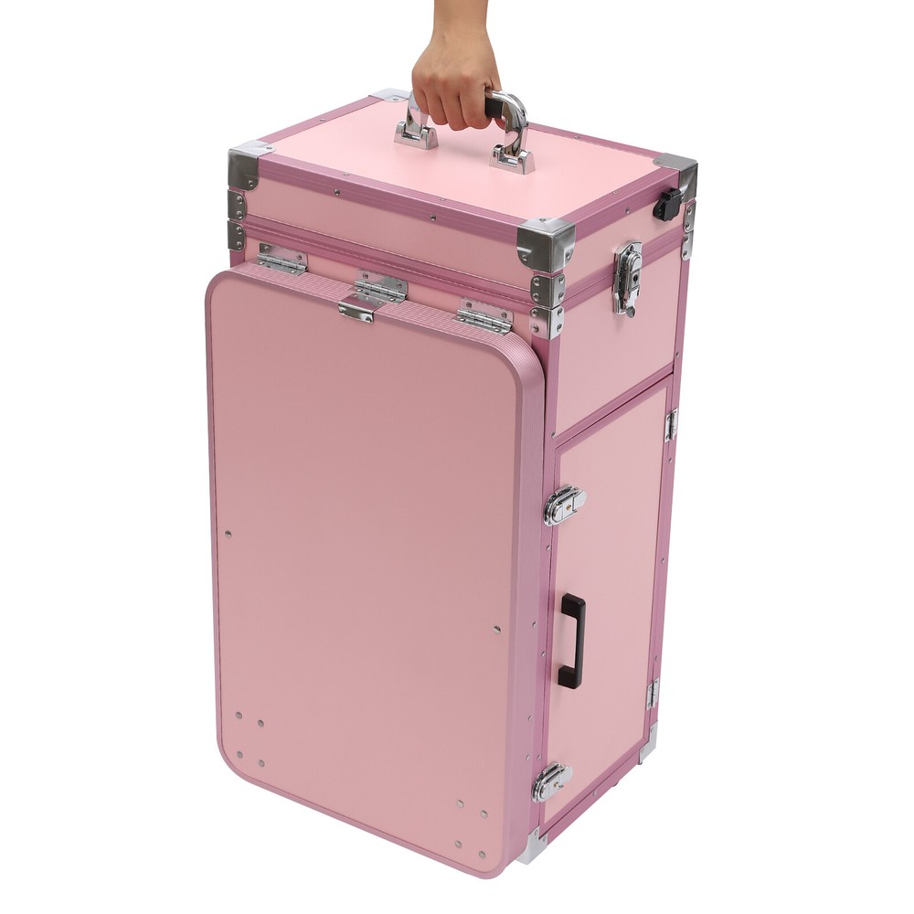 Nail Desk Mobile Station Rolling Makeup Train Case Manicure Table