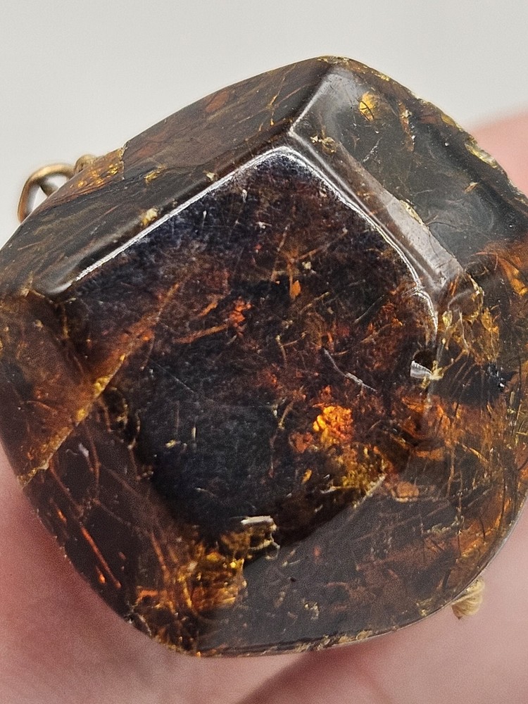 Handcrafted Amber Braided Wire Ring Size 9