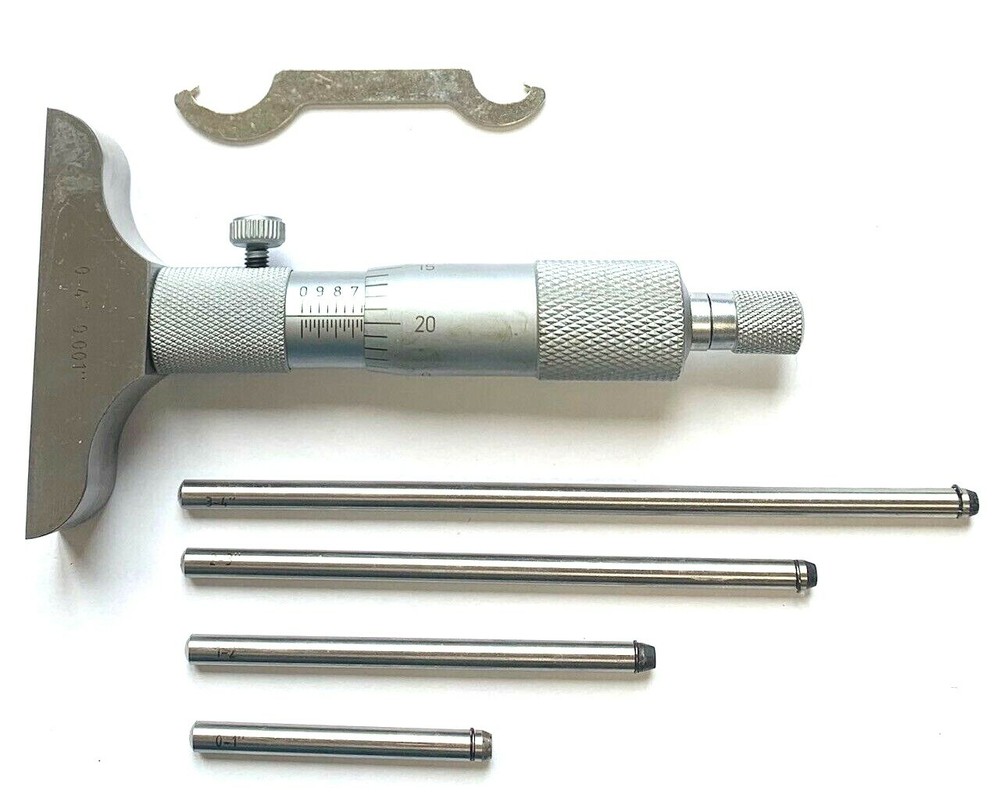0-4" DEPTH MICROMETER W/ 2-1/2" BASE - 001" RESOLUTION