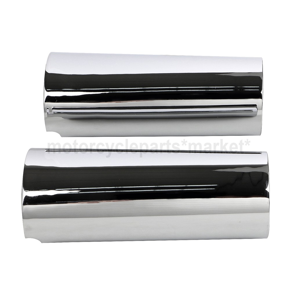 +2" Chrome Smooth Fork Slider Covers Boots For Harley Electra Tri Glide FLHTCUTG