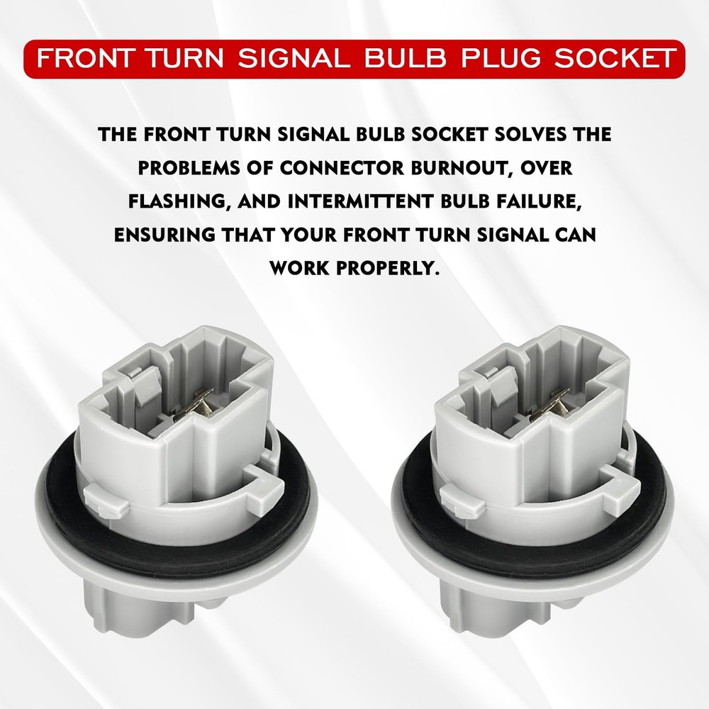 Hirificing 2PCS Turn Signal Bulb Socket, Front Blinker Light Gray