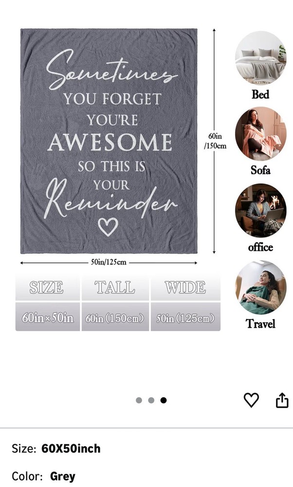 Awesome Reminder Blanket Grey