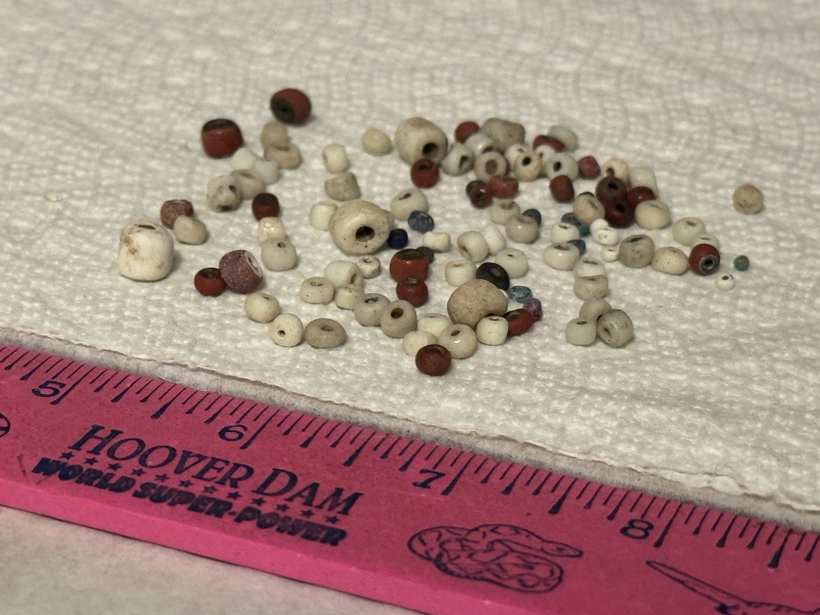 LOT OF 106 ANTIQUE CALIFORNIA TRADE BEADS FOUND BETWEEN AUBURN & PLACERVILLE
