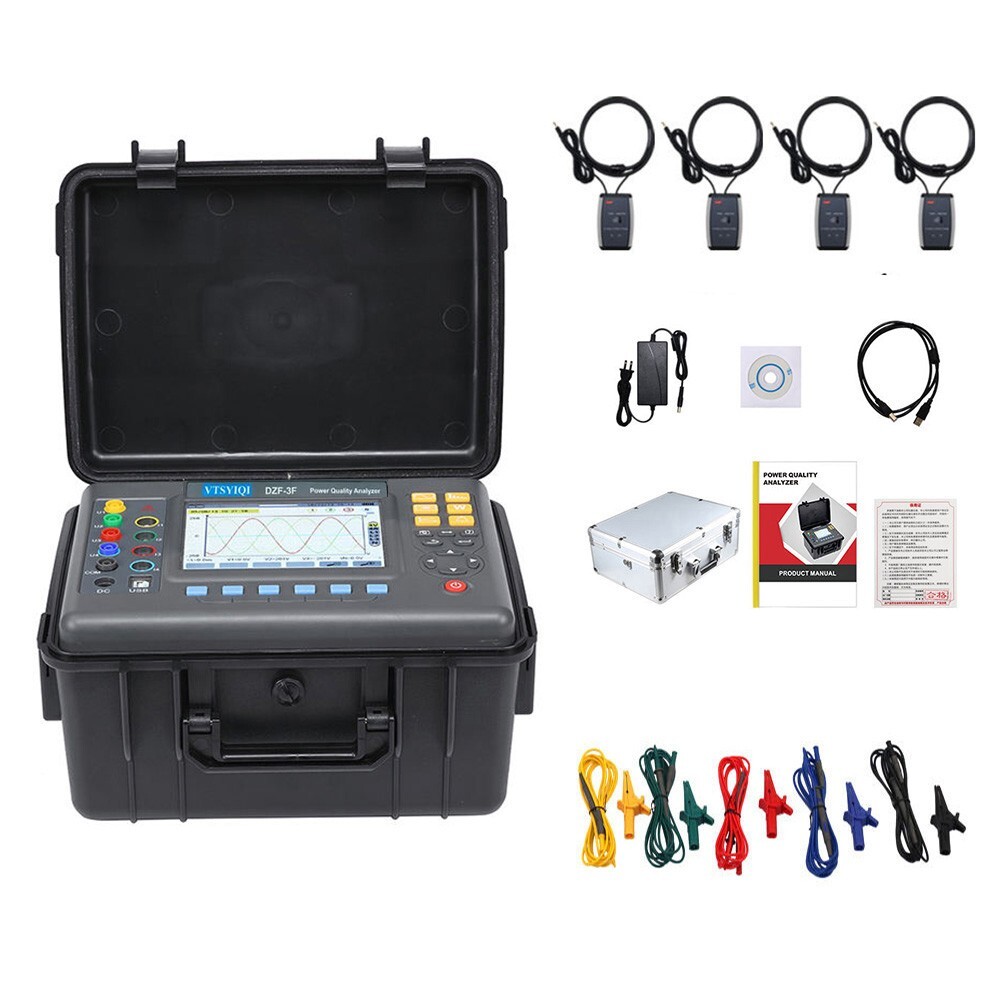 Power Quality Analyzer with 10A~6000A Current True RMS Max Error ±(1 % + 3dgt)