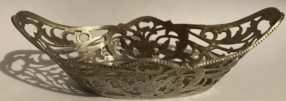 Vintage Germany 800 Silver Basket Pierced Open Work Nuts Candy