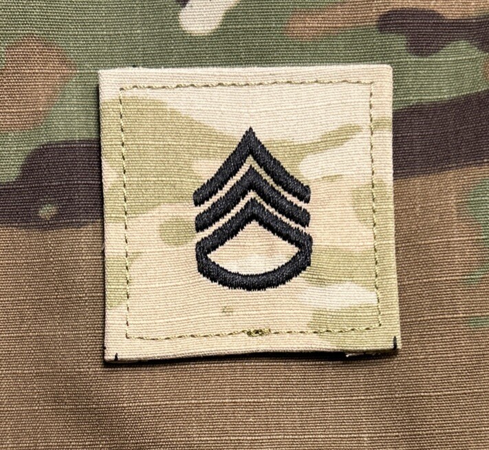 US Army SSG/E6 Rank OCP w/ Hook Staff Sergeant ACU
