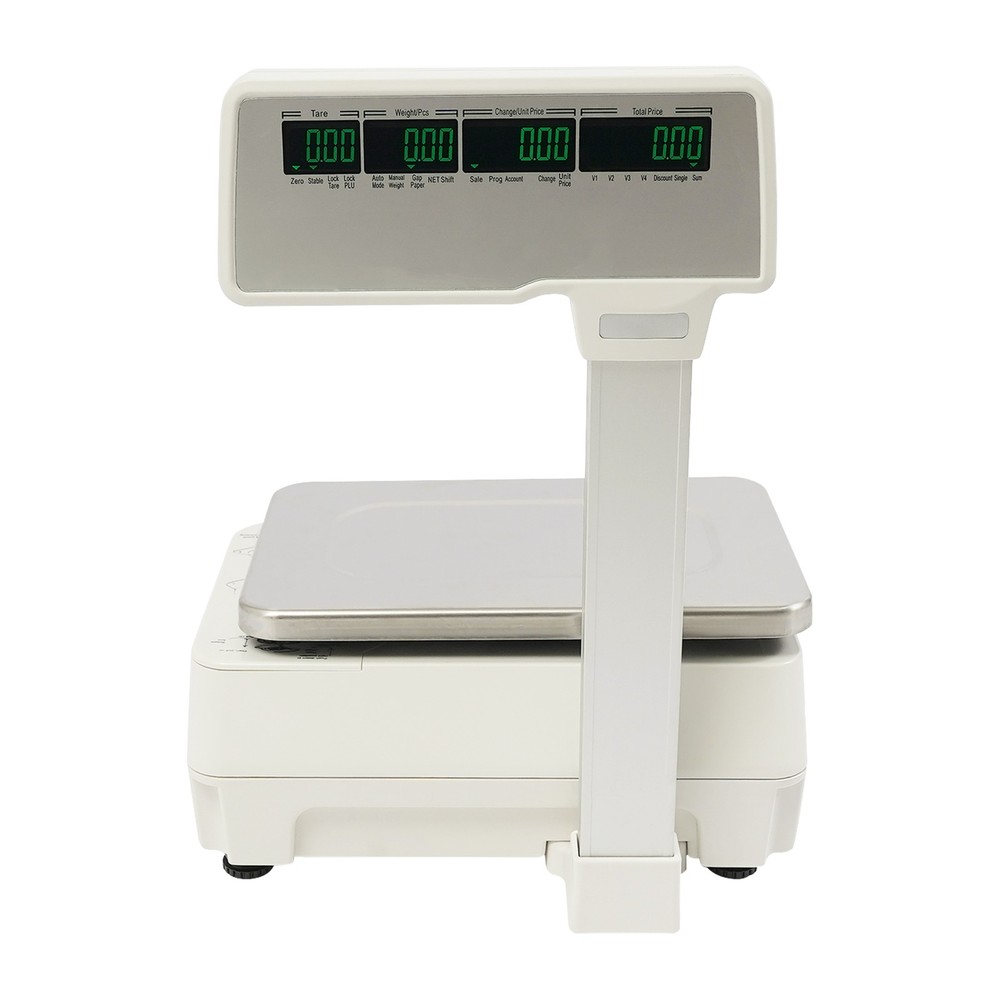 White Electronic Price Computing Scale Four-window Label Thermal Printer Scale