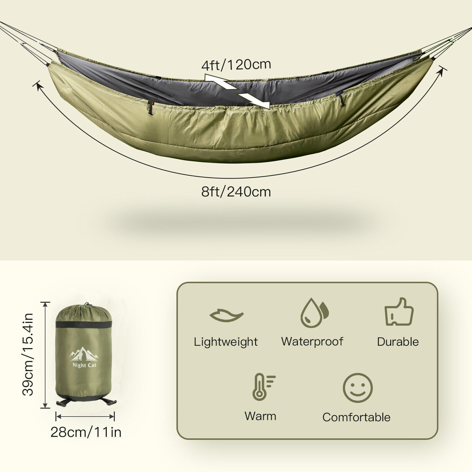 Full Length Hammock Underquilt Ultralight Camping Under Quilt