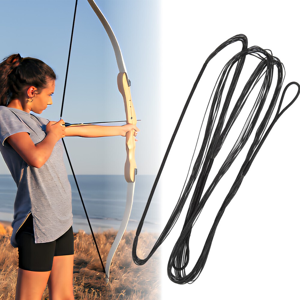 AMO 57" 12 Strands Bow Strings Replacement for Recurve Long Bow Hunting Strings