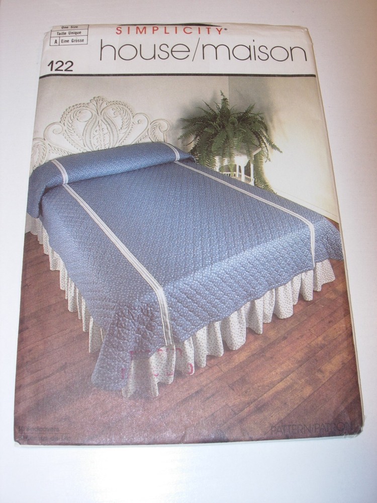 CRAFTS UNCUT SIMPLICITY 122 Sewing Pattern bedspread throw coverlet dust ruffle