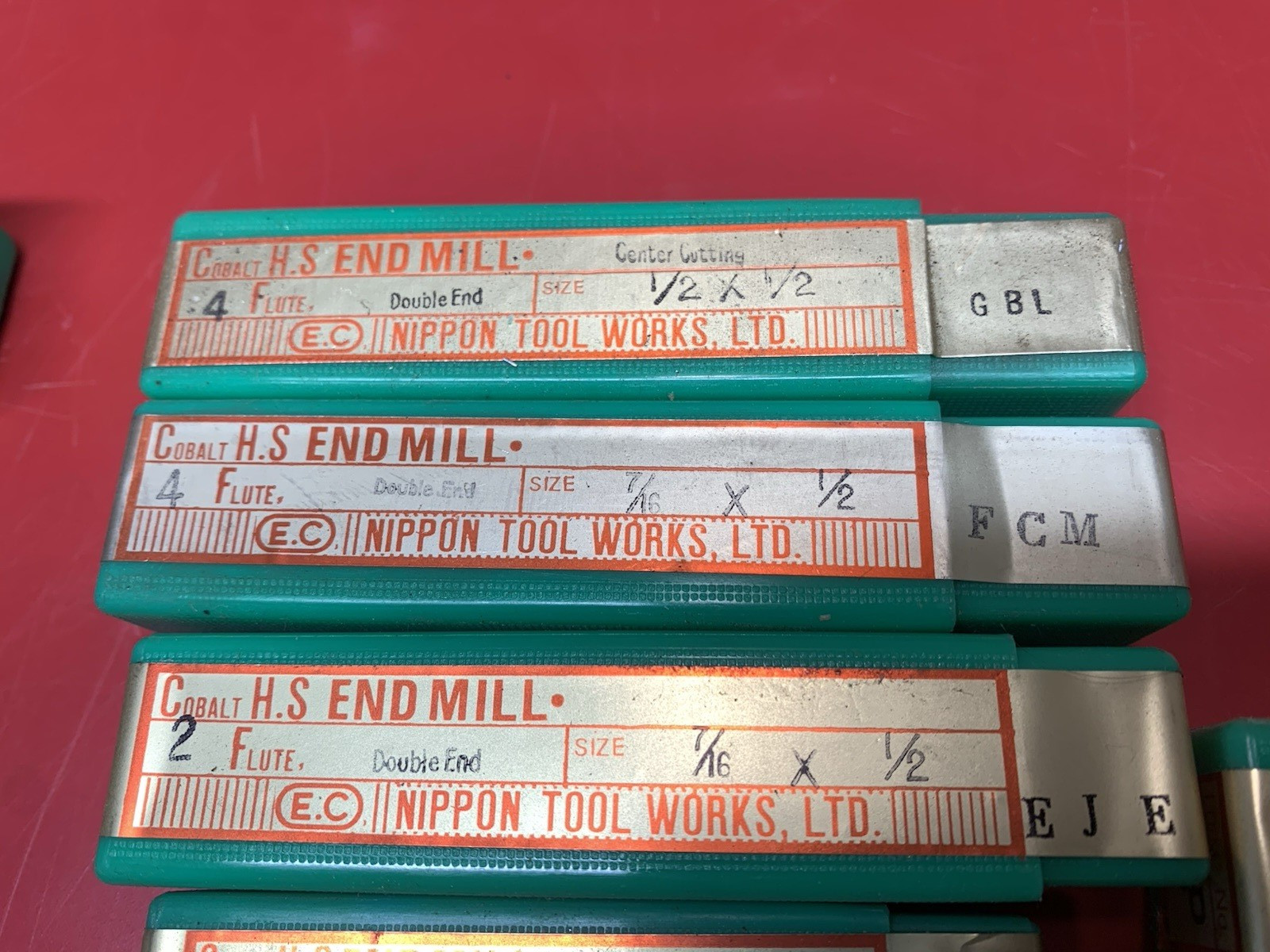 Lot of 23 2 & 4 Flute Cobalt End Mills 7/8" to 7/32" (NOS) Bridgeport Mill