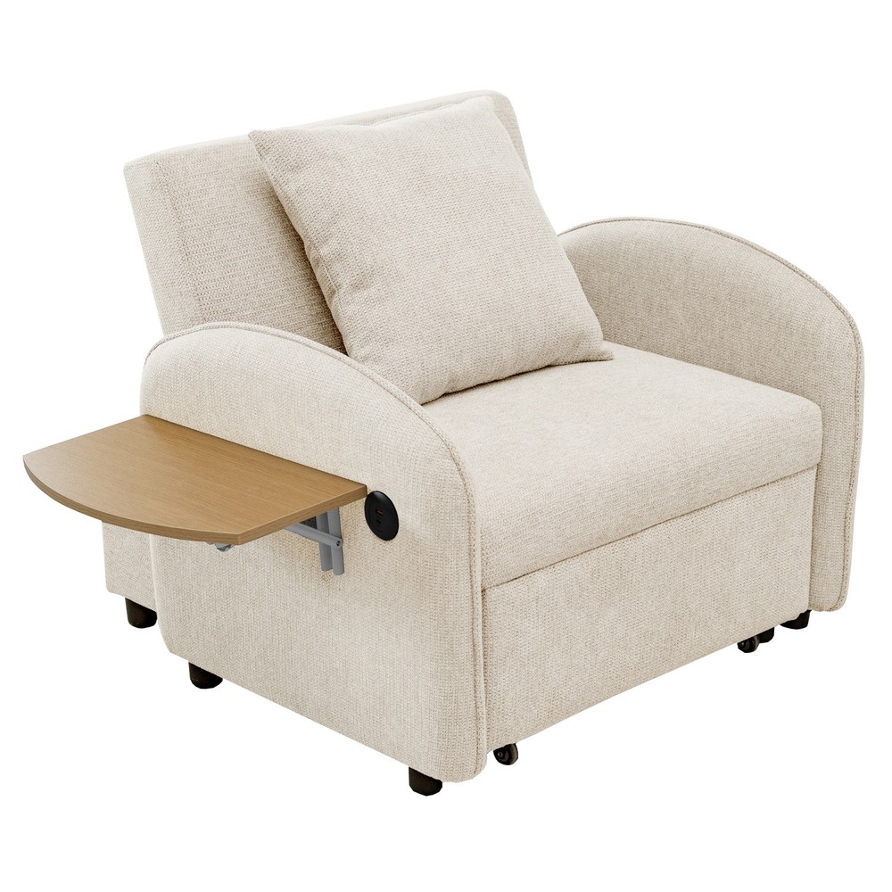 Convertible Sofa Bed Chair 3in1 Pull-out Sofa Bed w/ Computer Board & USB Port