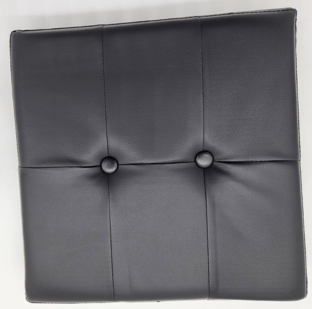 Storage Ottoman Fireproof Folding Ottoman Cube Storage Stool with Lock Leather