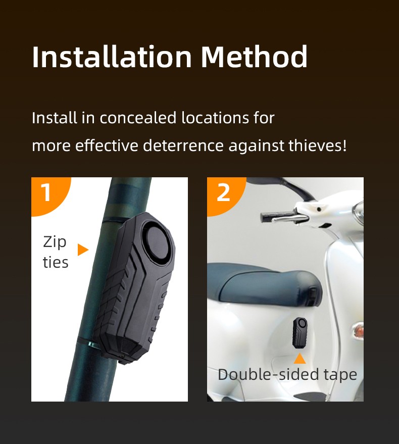Pro-Wireless Security Vibration Motion Detector, 113 dB, Waterproof, Pocket Size