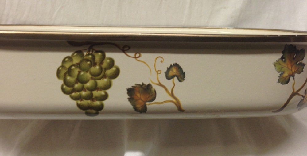 TABLETOPS VILLA GRANDE METAL RECTANGULAR PAN OR ROASTER 19" FRUIT BORDER