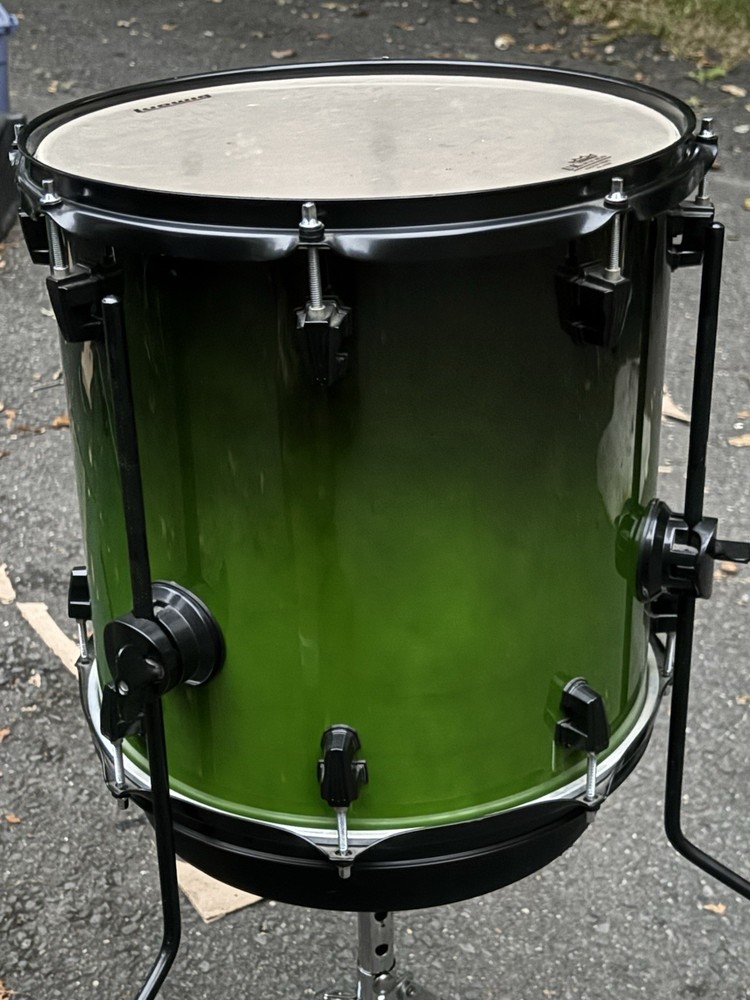 Ludwig Element Evolution Green Fade 14” Floor Tom Drum 100th