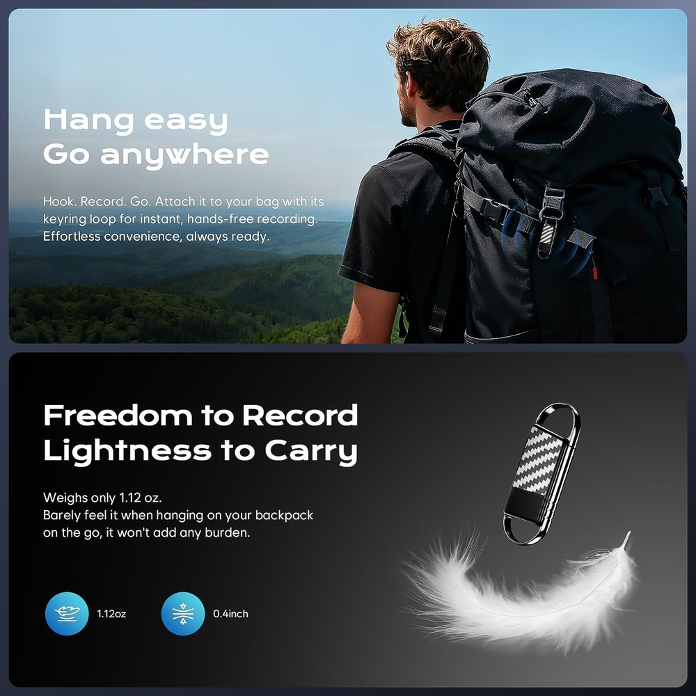 72GB Voice Activated Recorder - Tallkcoder Recording Device with AI-Intellige...