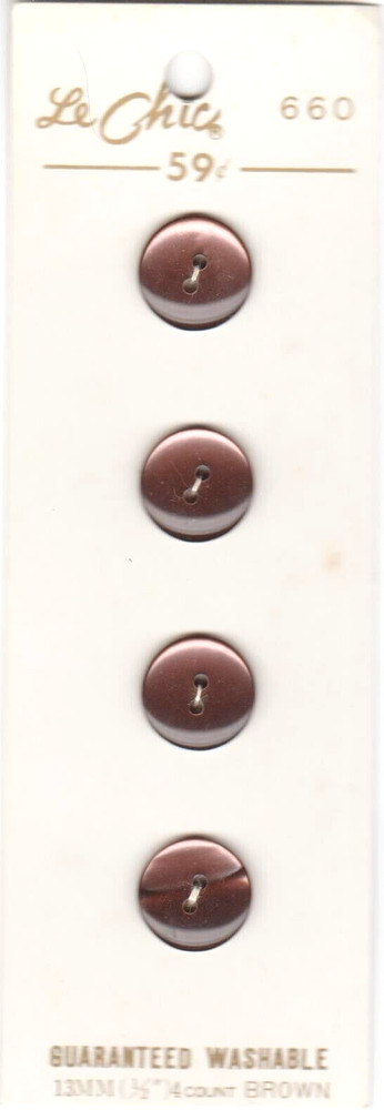 Le Chic Buttons #660 Brown Size 13mm (1/2")