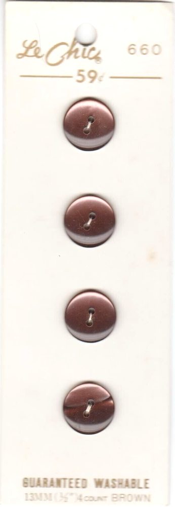 Le Chic Buttons #660 Brown Size 13mm (1/2")