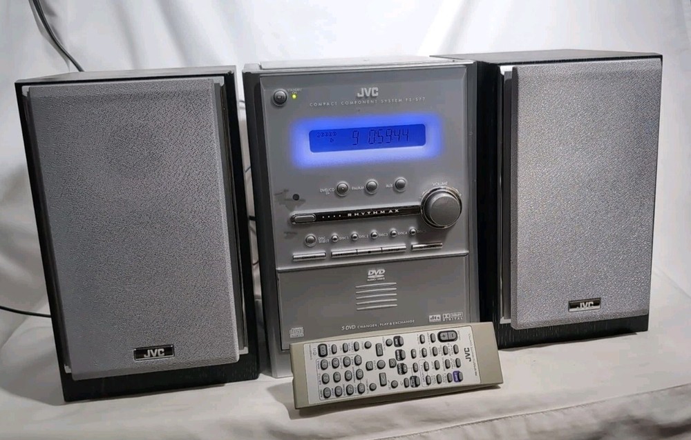 JVC FS-S77 DVD/CD Changer Book Shelf System w/remote Nice! CA-FSS77