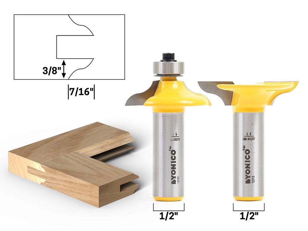 Yonico Entry Door Router Bits Set Matching Profile 2 Bit Medium Ogee...