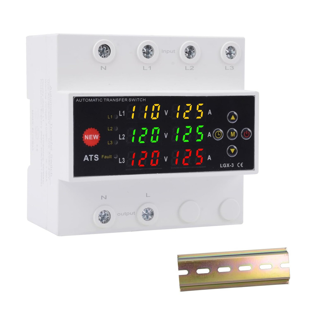 Automatic Generator Transfer Switch, 125A 120V 3 Pole Transfer Switch for Genera