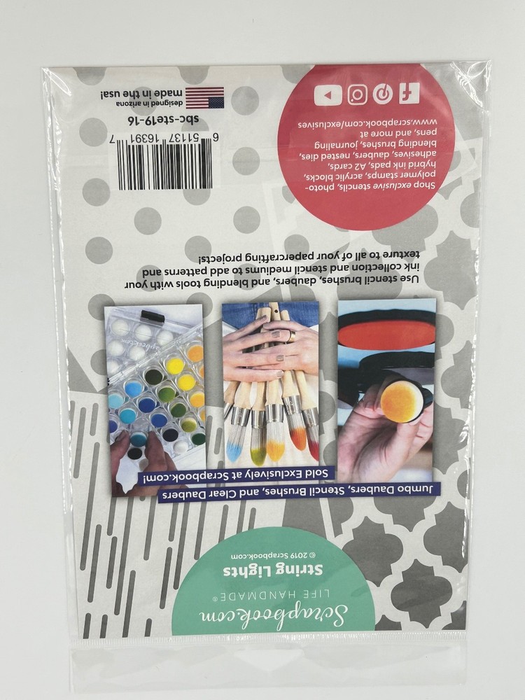 Scrapbook.com String Lights Stencil Plastic Made in USA Scrapbooking
