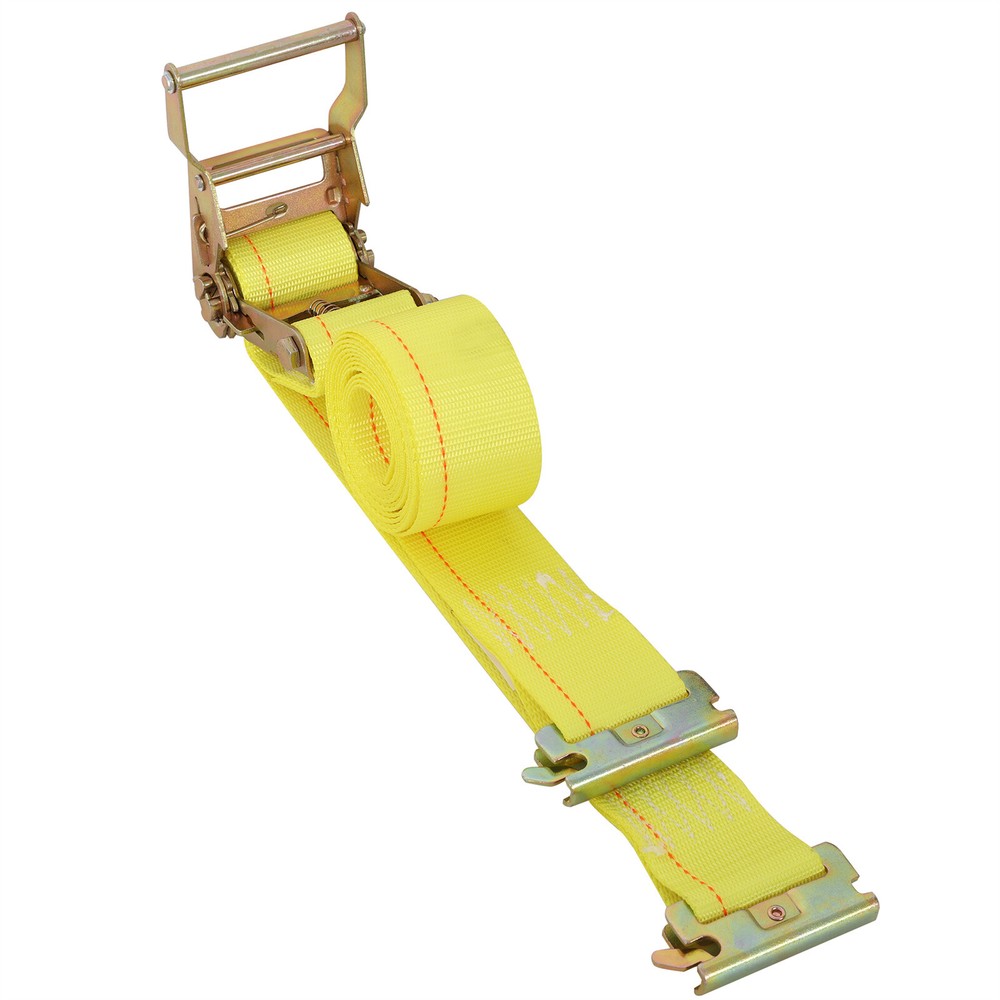 5ft Horizontal E-Track Tie-Down Rail Kit Trailer Tie Down System w/Ratchet Strap