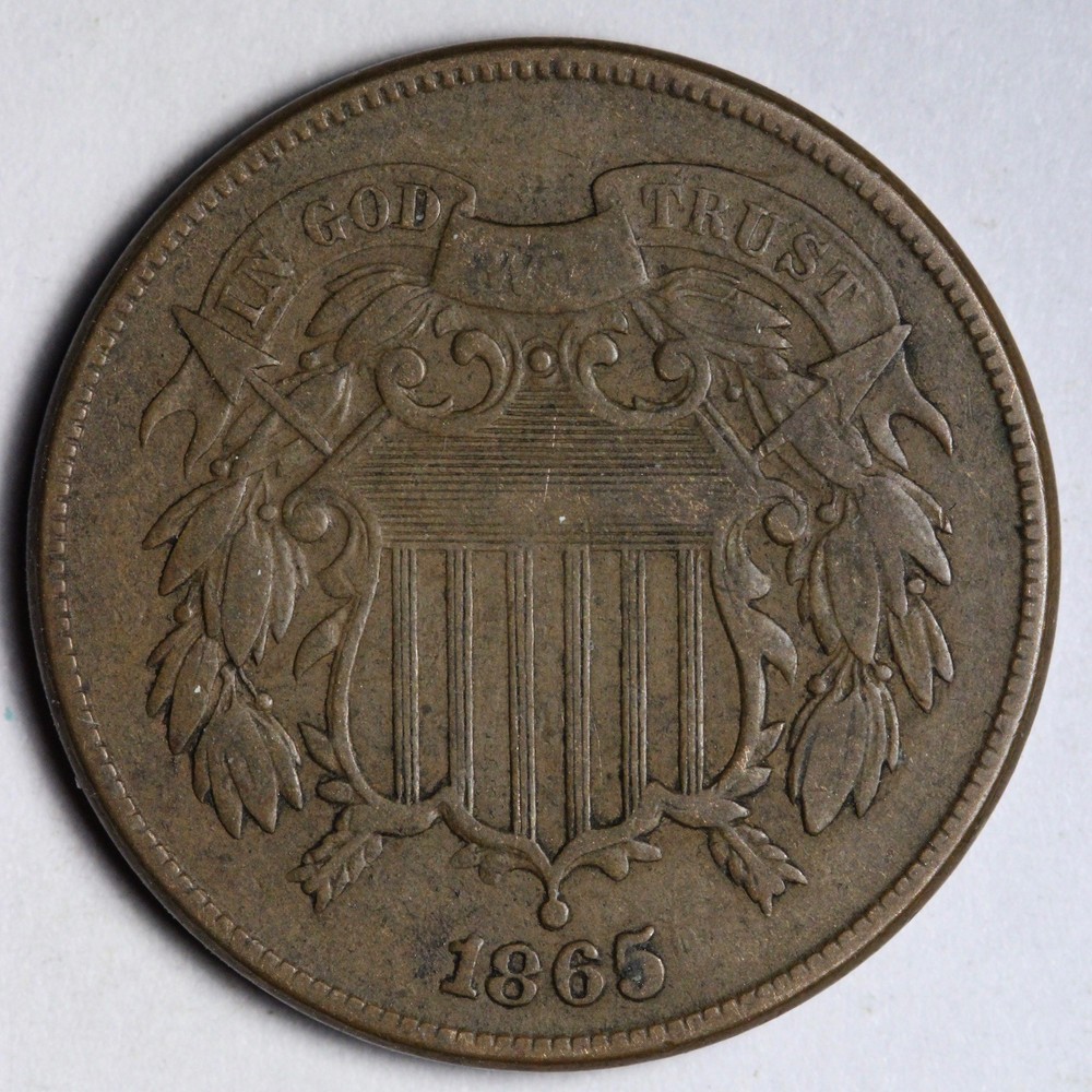 1865 Two Cent Piece VF NICE TYPE E208 KJCN