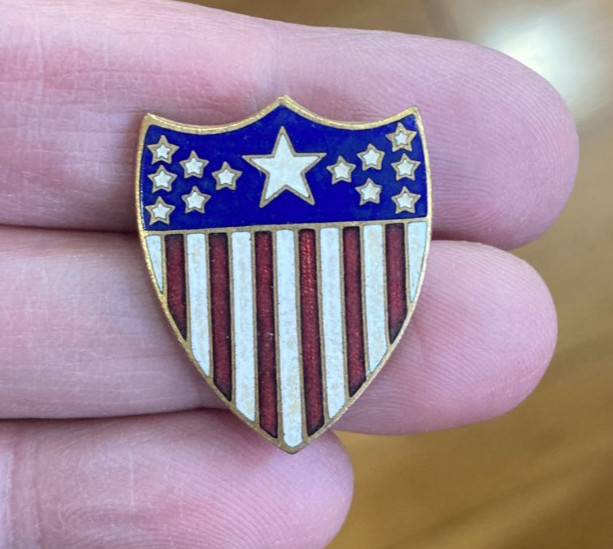Adjutant General's Corps Enamel Lapel Stud Button Pin FOX WWII