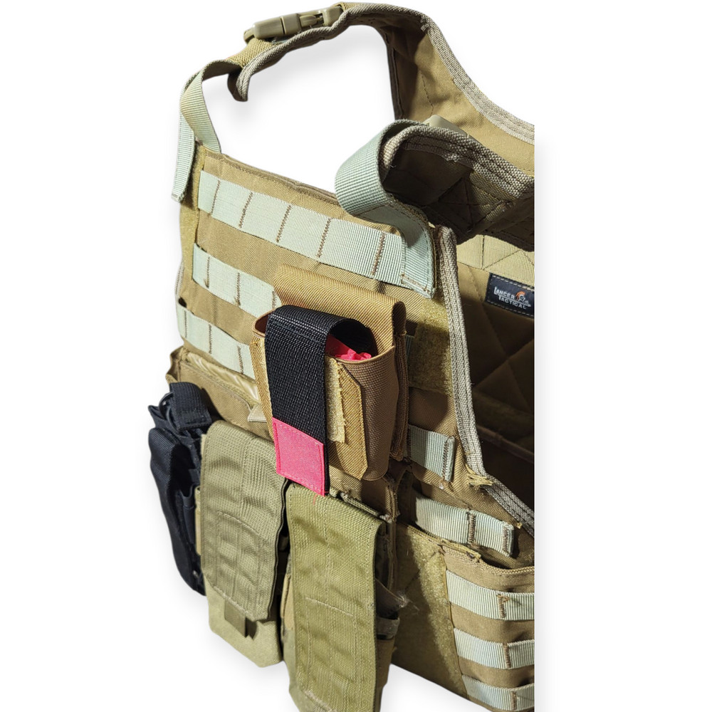 Airsoft Bright Red Dead Rag Quick Deploy Pouch Molle TAN Color