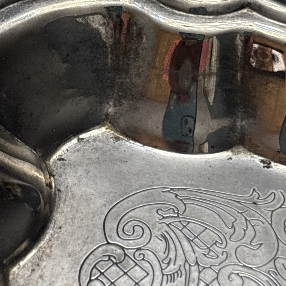 Vtg Gorham Silver Plated EP Rectangular Serving 18" Tray Etched Paisley Pattern