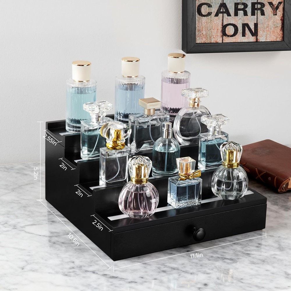 LED-Lighted Cologne Organizer for Men: Multi Lighting Modes Perfume Organizer...