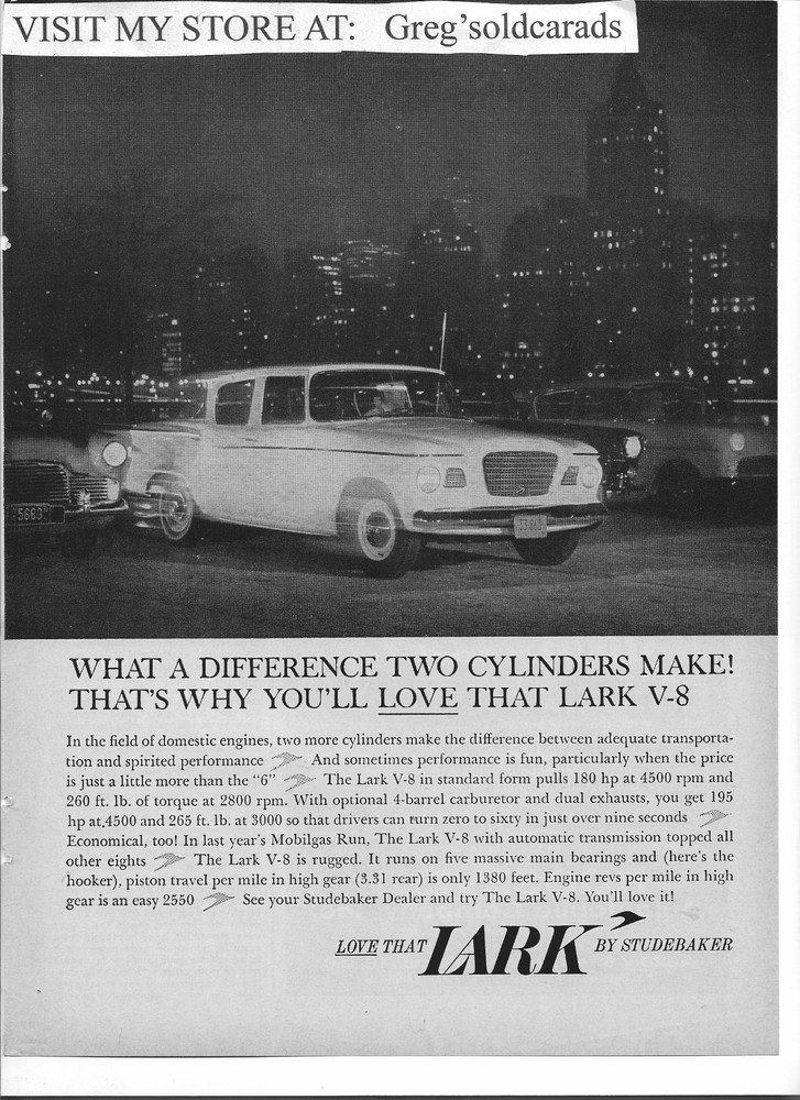 Original  1960 Studebaker Lark vintage print ad: "What a difference two .... "